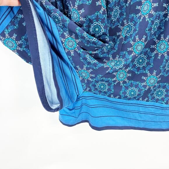 Market & Spruce Stitch Fix Blue Patterned Sleeveless Romper S Women Keyhole - Picture 5 of 11